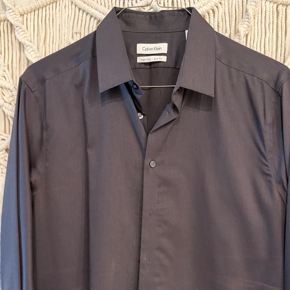 Calvin Klein Men's Charcoal Dress Shirt